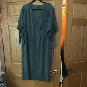 SHEIN Teal Long Sleeve Dress